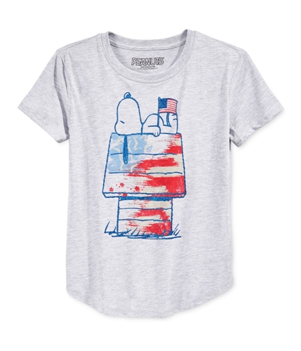 Hybrid Girls Snoopy Americana Graphic T-Shirt htrgrey M