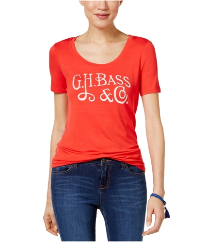 G.H. Bass & Co. Womens Solid Logo Graphic T-Shirt tcb XS