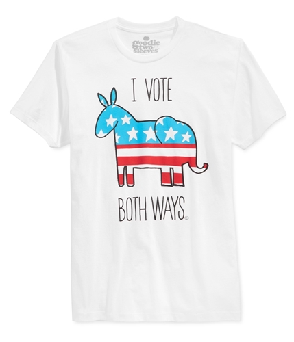 Goodie Two Sleeves Mens I Vote Both Ways Graphic T-Shirt white L