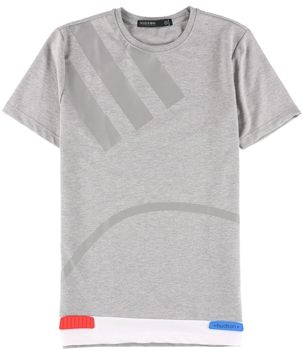 Hudson Mens Striped Out Basic T-Shirt gray S