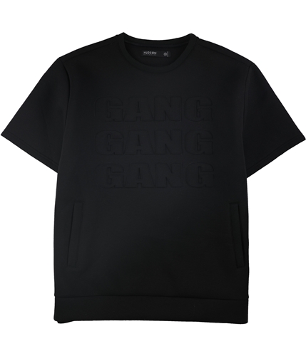 Hudson Mens Embossed Gang Graphic T-Shirt black 2XL