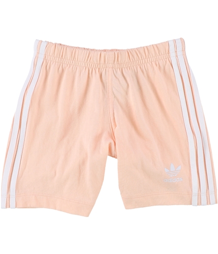 Adidas Girls 3-Stripe Athletic Workout Shorts peach 18M