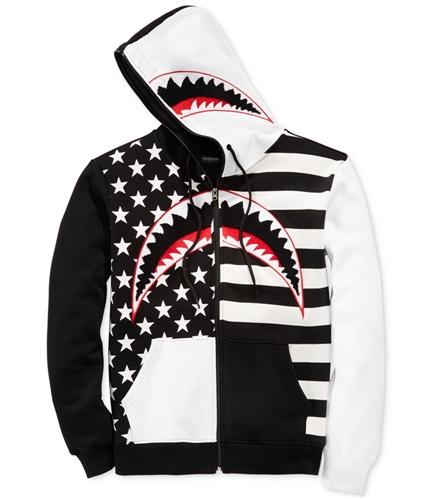 Hudson Mens Shark Hoodie Sweatshirt black M