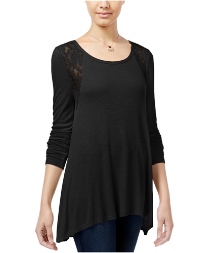 Hippie Rose Womens Tunic Pullover Blouse black L