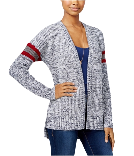 Hippie Rose Womens Striped Cardigan Sweater navycombo L