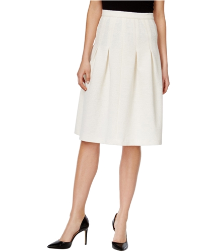 Tommy Hilfiger Womens Pleated A-line Skirt ivory 8