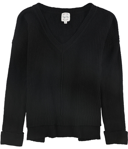 Hippie Rose Womens Cuffed Pullover Sweater black XL