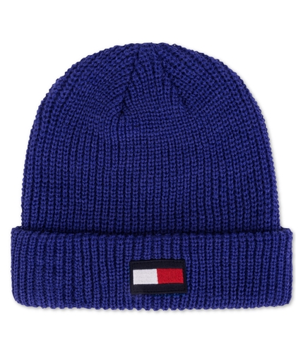Tommy Hilfiger Mens Cable Knit Logo Beanie Hat navy One Size