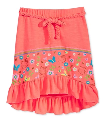 evy of California Girls Hello Kitty Hi-Lo High-Low Skirt neoncoral 6X