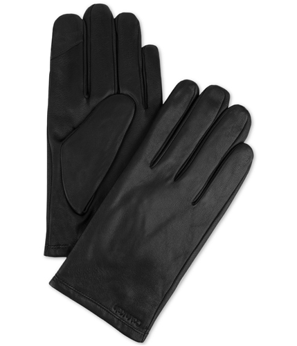 Calvin Klein Mens Touchscreen Leather Gloves black M