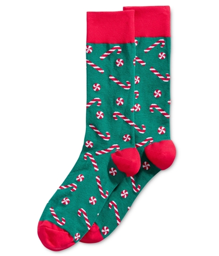 Hot Sox Mens Candy Canes Midweight Socks pine 10-13