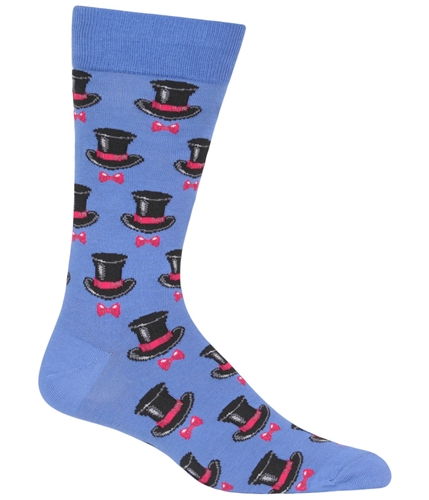 Hot Sox Mens Top Hat & Bow Tie Dress Socks blue 10-13