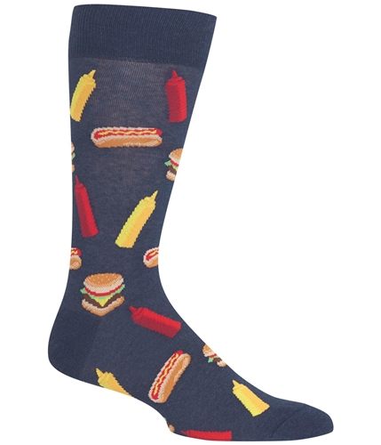 Hot Sox Mens BBQ Food Dress Socks blue 10-13