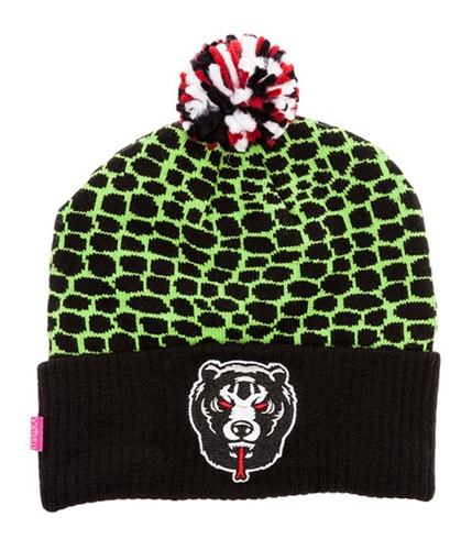 Mishka Mens The D.A. Snakebite Pom Beanie Hat green One Size
