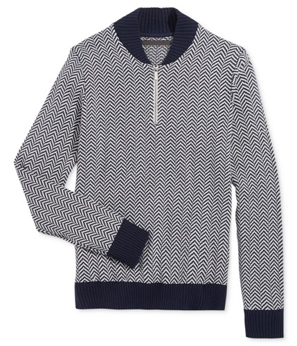 Sean John Mens Herringbone 1/2 Zip Pullover Sweater navy12 S