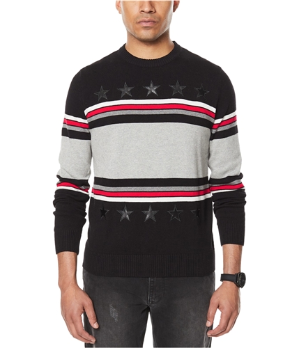 Sean John Mens Stripe Pullover Sweater black M