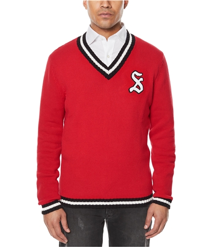 Sean John Mens Embroidered Pullover Sweater truered M