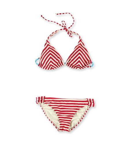Hobie Womens Striped Textured Side Tab 2 Piece Bikini chr XL