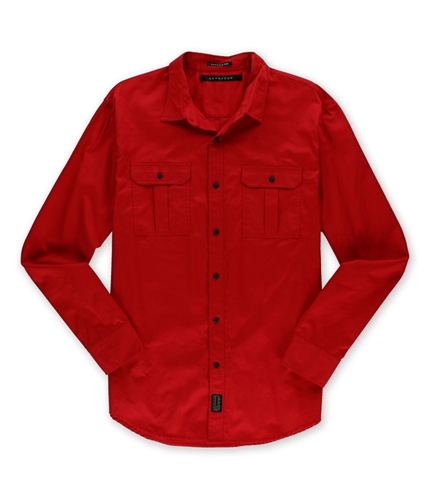 Sean John Mens Tailored Pocket Button Up Shirt truered 2XL