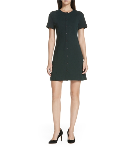 Theory Womens Snap Front Shift Dress medgreen S