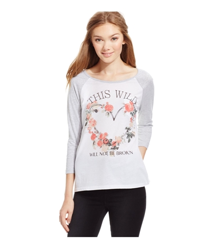 Pretty Rebellious Clothing Womens Wild Heart Graphic T-Shirt whitehggrey S