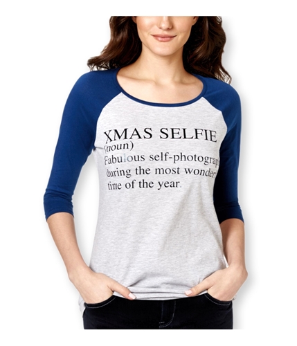 Pretty Rebellious Clothing Womens Xmas Selfie Graphic T-Shirt hgrnavy XS