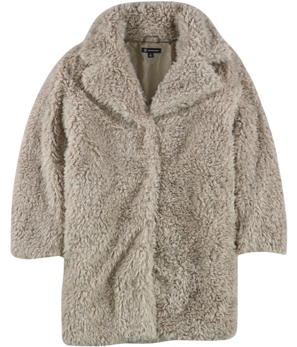 I-N-C Womens Faux Fur Coat beige XL