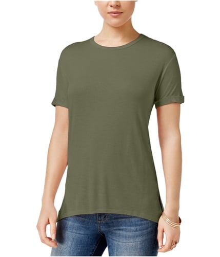 Rebellious One Womens Solid Boyfriend Basic T-Shirt olive XS