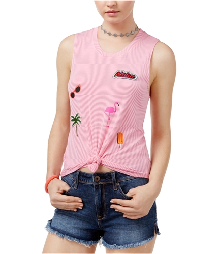 Rebellious One Womens Patched Tank Top pinknatural S