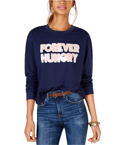 Rebellious One Womens Forever Hungry Graphic T-Shirt navy S