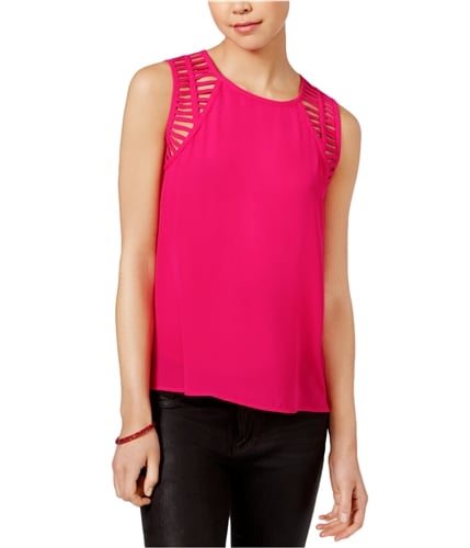 Lily Black Womens Cutout Pullover Blouse fus M