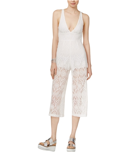 MinkPink Womens Lace Jumpsuit ofwhite S