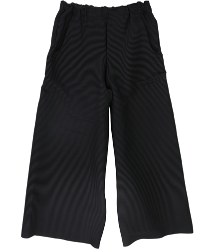 Issey Miyake Womens Ripple Casual Wide Leg Pants black 1x24