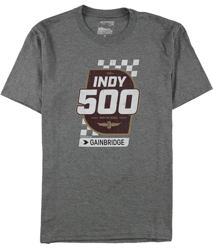 INDY 500 Mens Distressed Print Graphic T-Shirt gray S