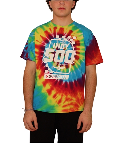 INDY 500 Mens Tie-Dye Graphic T-Shirt multicolor S