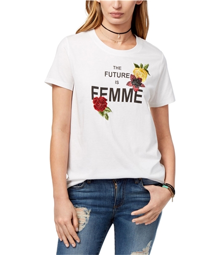 Carbon Copy Womens The Future Is Femme Graphic T-Shirt white M