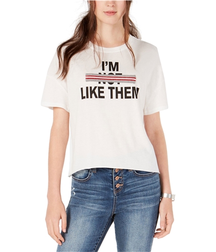 Carbon Copy Womens I'm Not Like Them Graphic T-Shirt white XS