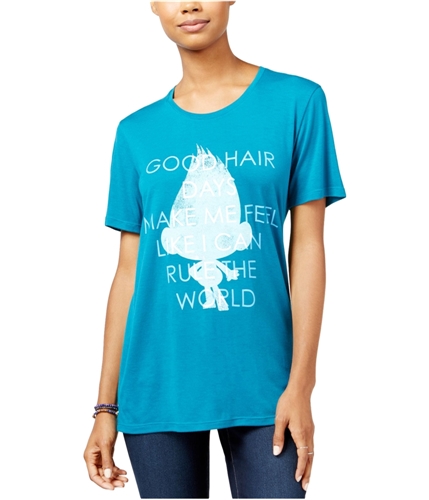 Dreamworks Womens Trolls Good Hair Day Graphic T-Shirt deepteal XS