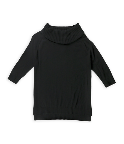 Joseph A. Womens Ribbed Cowl Knit Sweater black L