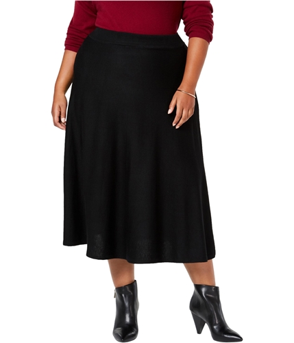 Joseph A. Womens Sweater Midi Skirt black 3X