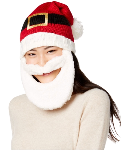 Hooked Up by IOT Womens Bearded Santa Beanie Hat redcombo One Size