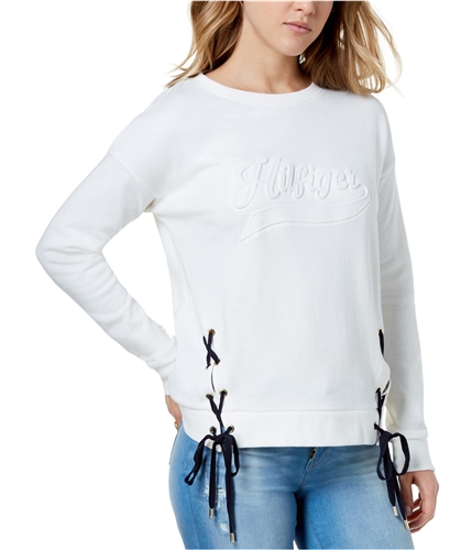 Tommy Hilfiger Womens Lace-Up Sweatshirt ivy XL