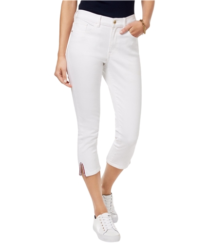 Tommy Hilfiger Womens Straight-Leg Cropped Jeans wht 2x23