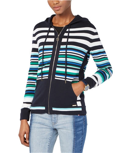 Tommy Hilfiger Womens Drawstring Hooded Sweater blue S