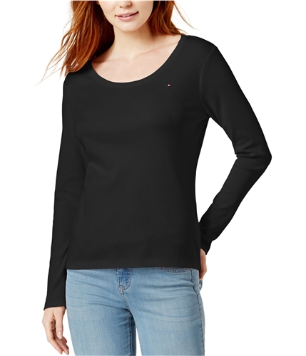 Tommy Hilfiger Womens Scoop Neck Basic T-Shirt black XS