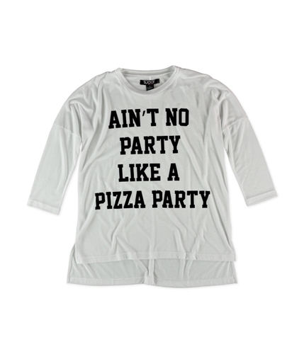 Sugar Rush Womens Pizza Party Graphic T-Shirt white XS