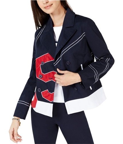 Tommy Hilfiger Womens Colorblocked Logo Jacket navy XS