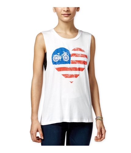 Miss Chievous Womens American Flag Bike Tank Top white XS