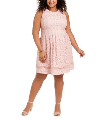 Jessica Howard Womens Lace Fit & Flare Dress pink 16W