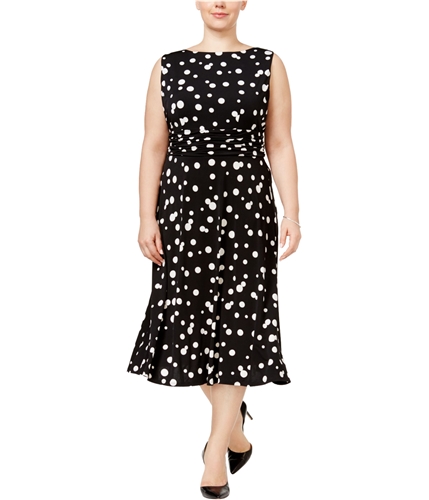 Jessica Howard Womens Polka Dot A-line Dress bli 14W